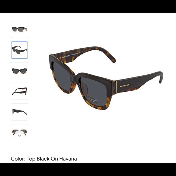 BURBERRY CLASSIC SQUARE SHAPE WITH A BLACK ON TOP OF HAVANA SUNGLASSES - Picture 12 of 16